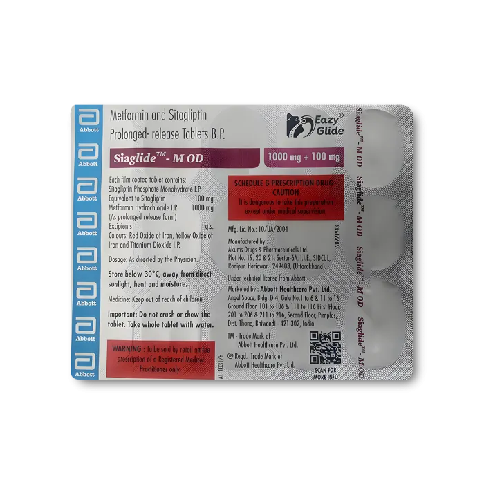 Siaglide-M OD 100/1000 Tablet PR Siaglide-M OD 100/1000 Tablet PR
