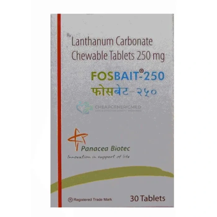 fosbait_500_mg_with_lanthanum_carbonate.webp – watermarked Fosbait 500 Mg (Lanthanum Carbonate) - Image 1