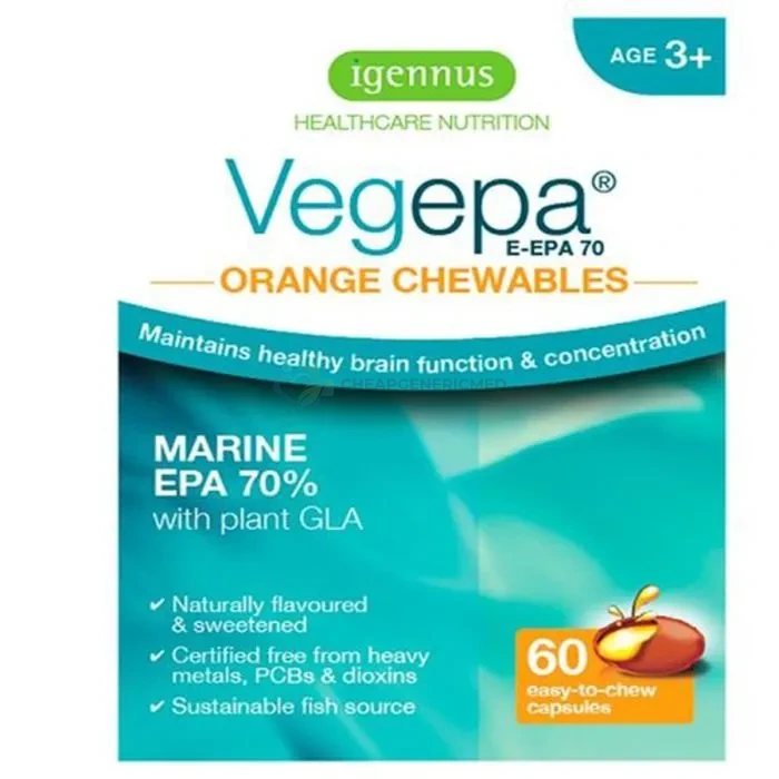 Vegepa Orange Chewables (Omega 3 & Omega 6 Fish oil) - Image 1