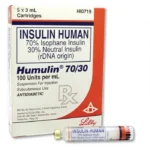 Huminsulin 30/70 100IU/ml Cartridge 3ml (Human Insulin Regular Human Insuline Isophane) - Image 2