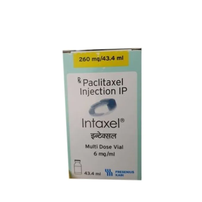 intaxel_260_mg_per_43.4_ml_injection_with_paclitaxel.webp Intaxel 260 Mg/43.4 ml Injection (Paclitaxel) - Image 1