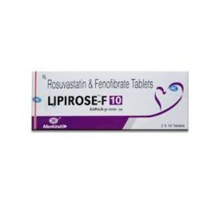 lipirose-f_10_tablet_with_fenofibrate_and_rosuvastatin.webp Lipirose-F 10 Tablet (Fenofibrate) - Image 1