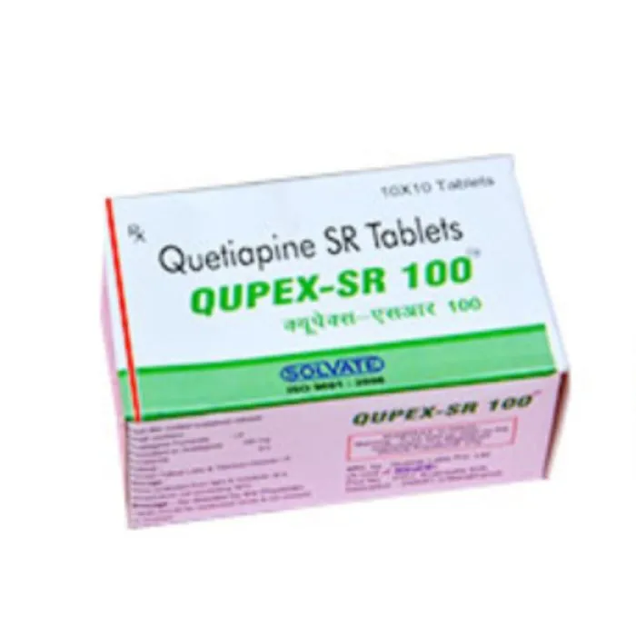 qupex_sr_100_tablet_with_quetiapine.webp Qupex SR 100 Tablet (Quetiapine) - Image 1