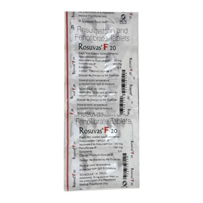 rosuvas_f_20_tablet_with_fenofibrate_and_rosuvastatin_1.webp Rosuvas F 20 Tablet (Rosuvastatin) - Image 1