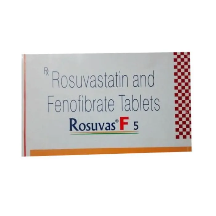 rosuvas_f_5_tablet_with_fenofibrate_and_rosuvastatin.webp Rosuvas F 5 Tablet (Rosuvastatin/Fenofibrate) - Image 1
