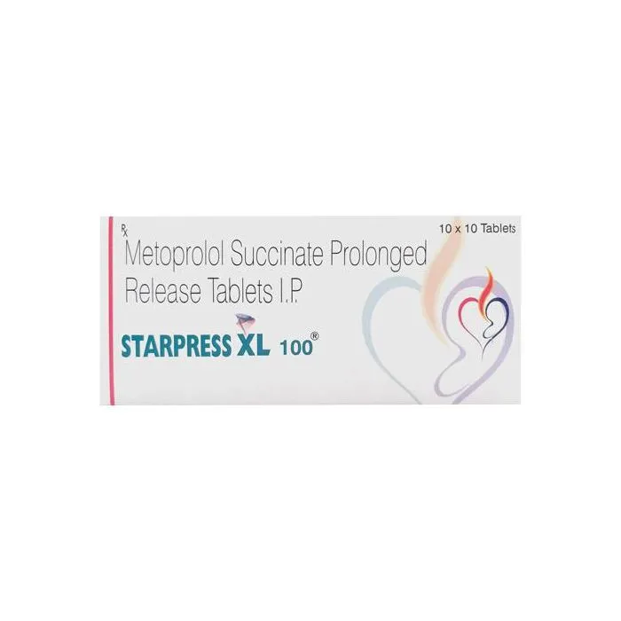 starpress_xl_100_tablet_with_metoprolol_succinate.webp Starpress XL 100 Tablet (Amlodipine) - Image 1
